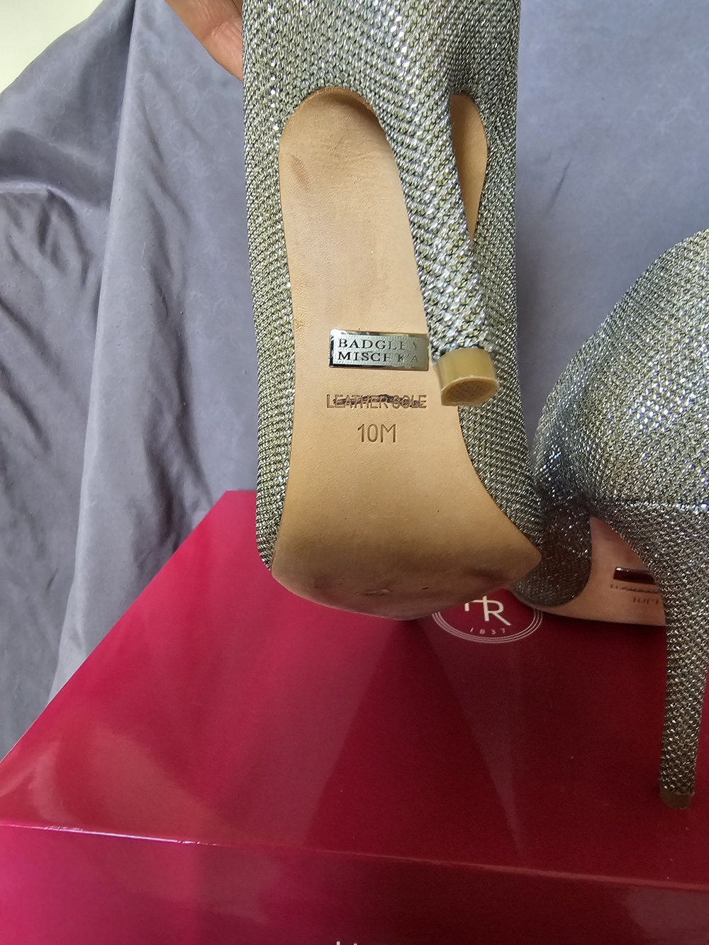 BADGLEY MISCHKA Glitter Pumps In Champagne Silver - Picture 11 of 13